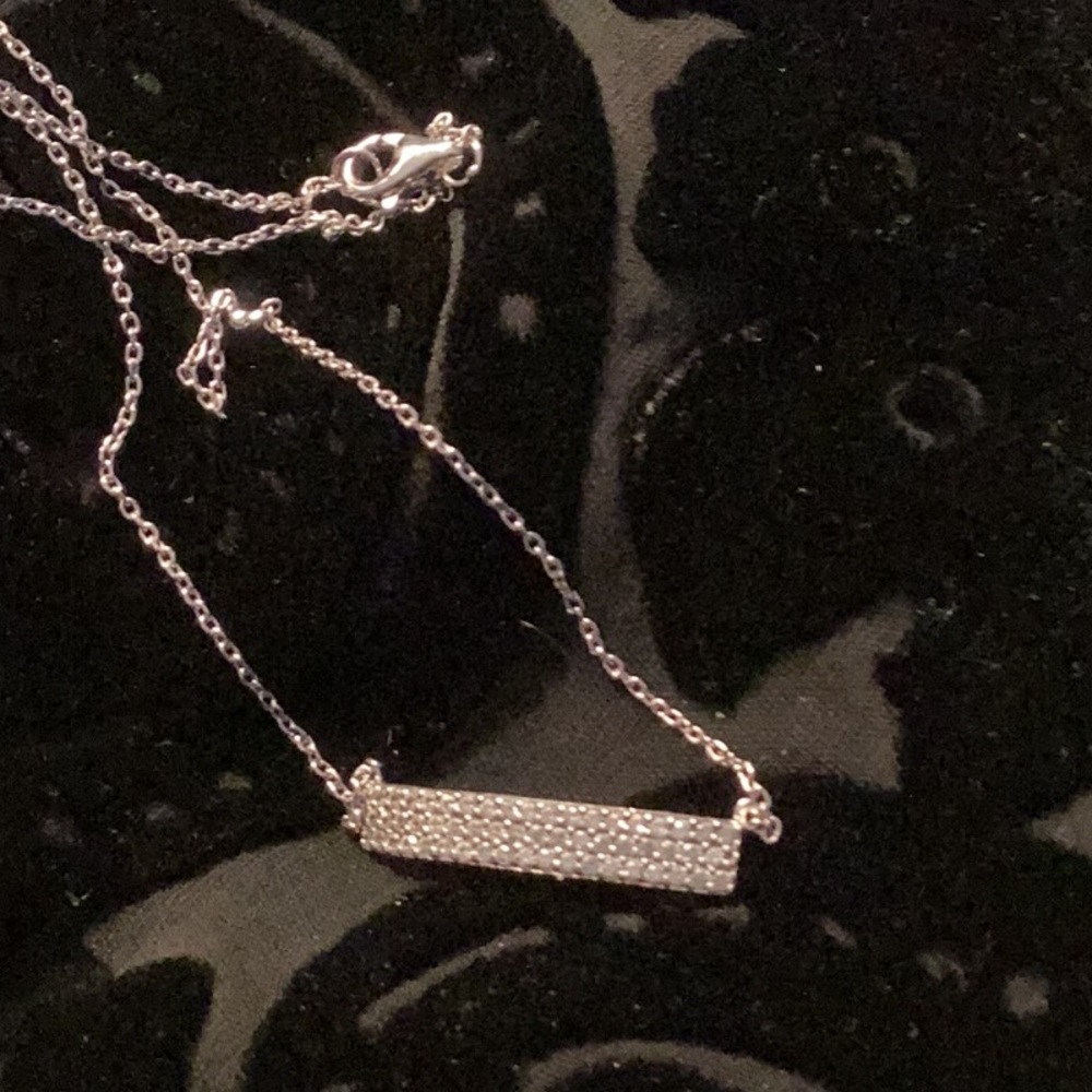 16 inch sterling silver bar necklace